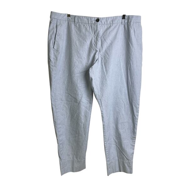 Wildfang Essential Trouser Pants Womens Size 20 Blue Speckled Tapered Cotton - Picture 1 of 10